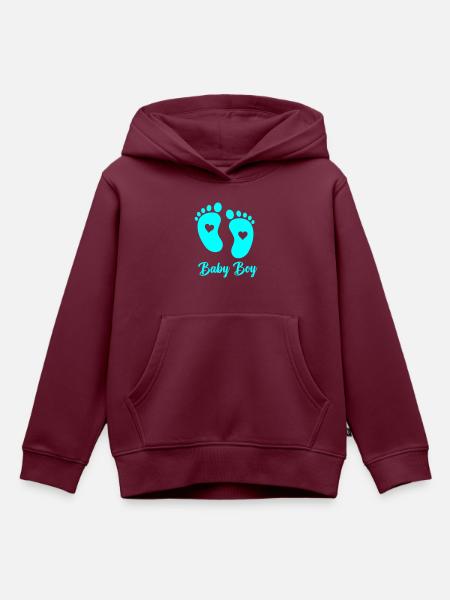 Baby Boy - Kinder Premium Organic Hoodie - Burgunderrot