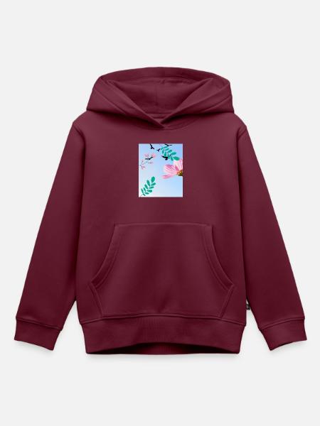 Nature - Kinder Premium Organic Hoodie - Burgunderrot