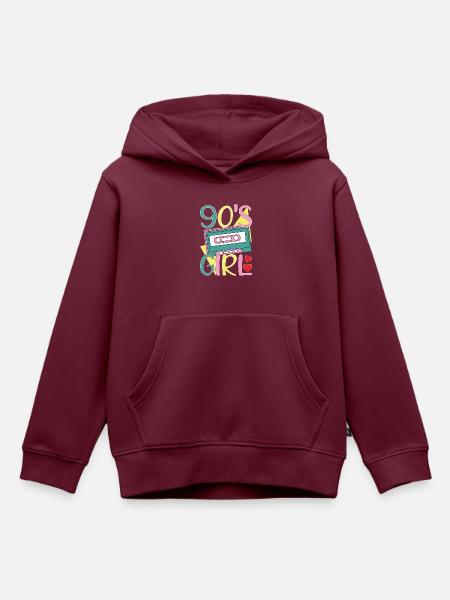 90er Party 90 s - Kinder Premium Organic Hoodie - Burgunderrot