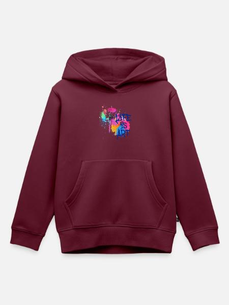 art,kunst,graffiti,malerei,aquarell,bunt,bunt - Kinder Premium Organic Hoodie - Burgunderrot