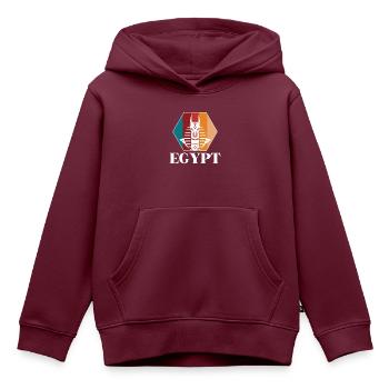 Anubis Ägypten Sphinx Gizeh Pyramide - Kinder Premium Organic Hoodie - Burgunderrot - Vorne - AI Model Kid Female (0cm)