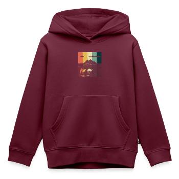 Kamel Gizeh Pyramide Ägypten Sphinx Anubis - Kinder Premium Organic Hoodie - Burgunderrot - Vorne - AI Model Kid Female (0cm)