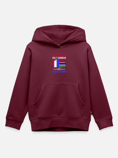 Halb Franzose Halb Gambier - Kinder Premium Organic Hoodie - Burgunderrot