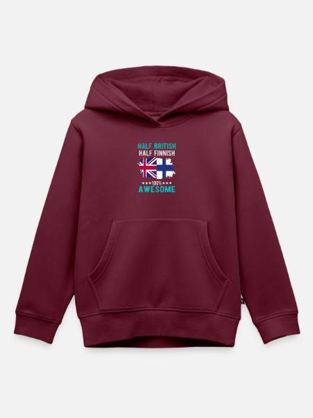 Halb Brite Halb Finne - Kinder Premium Organic Hoodie - Burgunderrot