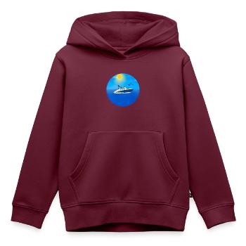 Motorboot - Kinder Premium Organic Hoodie - Burgunderrot - Vorne - AI Model Kid Female (0cm)