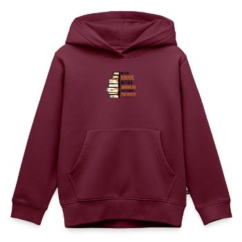 Streite niemals mit einer Bibliothekarin. - Kinder Premium Organic Hoodie - Burgunderrot - Vorne - AI Model Kid Female (0cm)