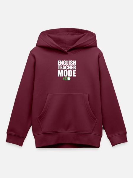 Englischlehrer Modus Ein - Kinder Premium Organic Hoodie - Burgunderrot