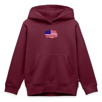 Bikini Atoll Flagge Grunge Bikini Atoll Fahne - Kinder Premium Organic Hoodie - Burgunderrot - Vorne - AI Model Kid Female (0cm)