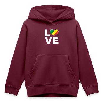 Ich liebe Kongo Herz Flagge Kongo - Kinder Premium Organic Hoodie - Burgunderrot - Vorne - AI Model Kid Female (0cm)