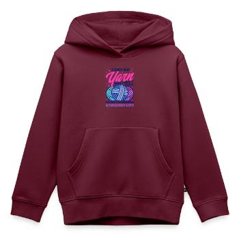 Stricken Stoff Stricken Stricken Geschenk - Kinder Premium Organic Hoodie - Burgunderrot - Vorne - AI Model Kid Female (0cm)