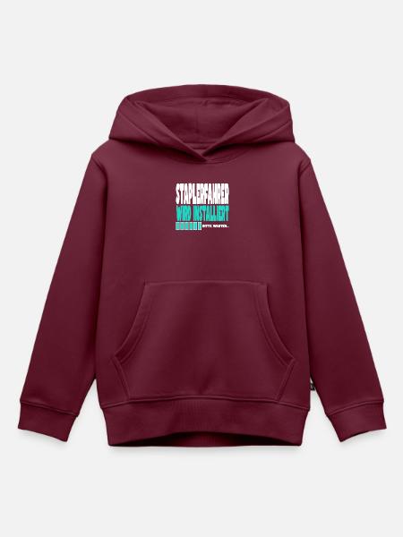 Staplerfahrer wird installiert - Kinder Premium Organic Hoodie - Burgunderrot