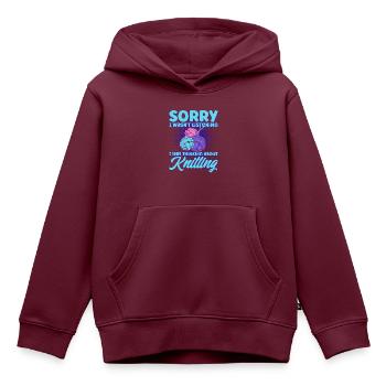 Stricken Stricken Liebhaber Stricken Geschenk - Kinder Premium Organic Hoodie - Burgunderrot - Vorne - AI Model Kid Female (0cm)