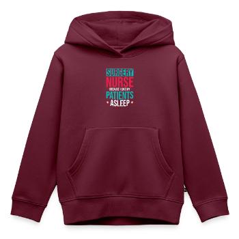 Krankenschwester Chirurgie OP Schwester - Kinder Premium Organic Hoodie - Burgunderrot - Vorne - AI Model Kid Female (0cm)
