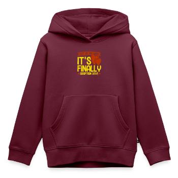 Adoption Adoption von Kindern Pflegeeltern - Kinder Premium Organic Hoodie - Burgunderrot - Vorne - AI Model Kid Female (0cm)
