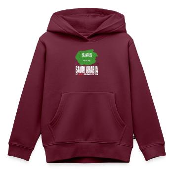 Saudi-arabien Fahne - Kinder Premium Organic Hoodie - Burgunderrot - Vorne - AI Model Kid Female (0cm)
