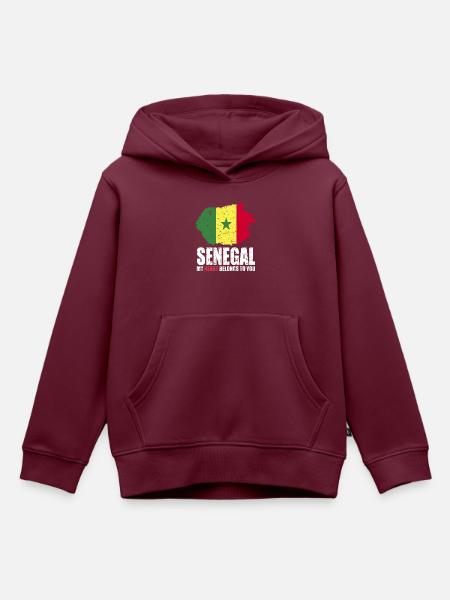 Senegal Fahne - Kinder Premium Organic Hoodie - Burgunderrot