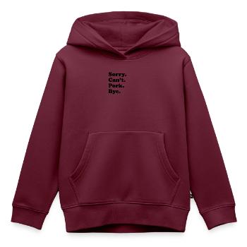 Sorry Can't Bye - Schweinefleisch - Kinder Premium Organic Hoodie - Burgunderrot - Vorne - AI Model Kid Female (0cm)