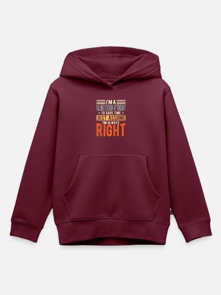 Begleiter Der Füllstation - Kinder Premium Organic Hoodie - Burgunderrot