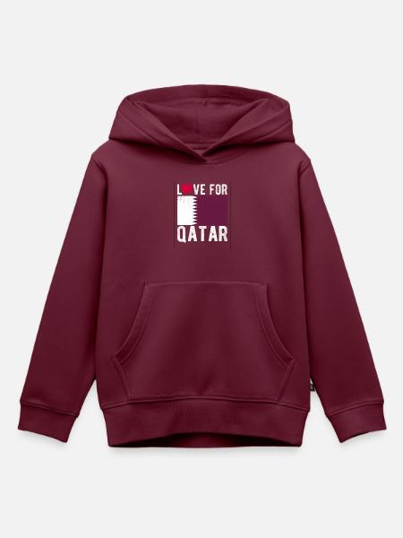 Katar Fahne - Kinder Premium Organic Hoodie - Burgunderrot