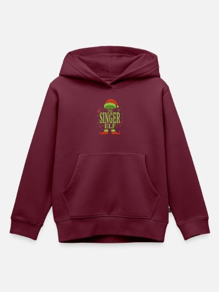 Sänger Weihnachtself - Kinder Premium Organic Hoodie - Burgunderrot
