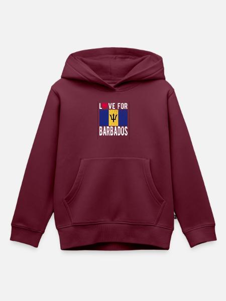 Barbados Souvenir - Kinder Premium Organic Hoodie - Burgunderrot
