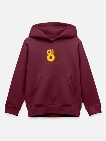 Sonnenblumenmutter - Brüsseler Griffon - Kinder Premium Organic Hoodie - Burgunderrot
