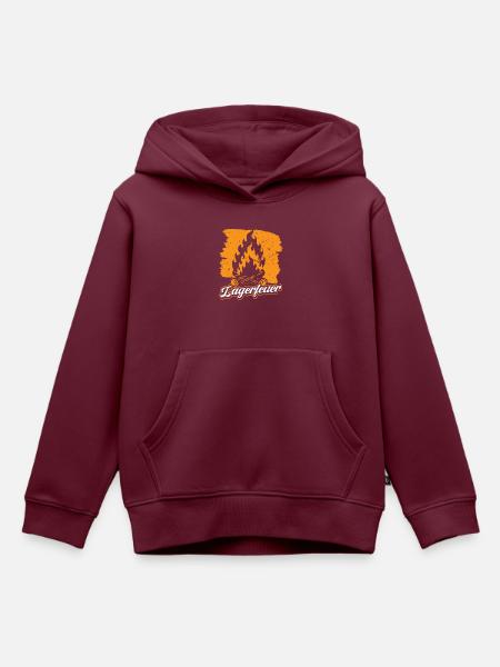 Camp fire - Kinder Premium Organic Hoodie - Burgunderrot
