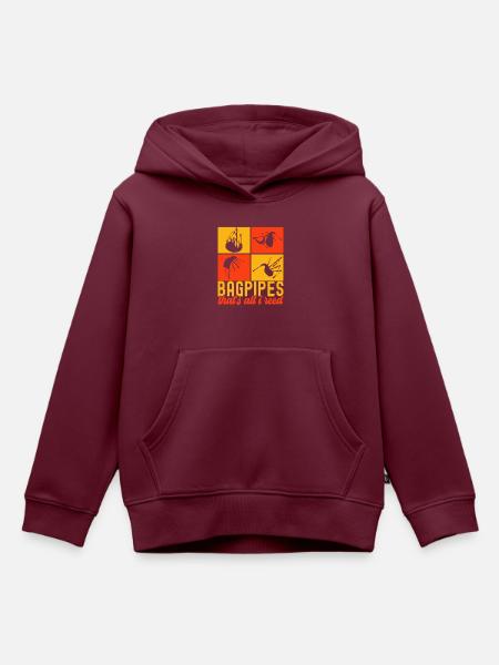Dudelsack Dudelsackspieler - Kinder Premium Organic Hoodie - Burgunderrot