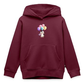 Pinguin Tier süß Antarktis vogel Zoo winter kalt - Kinder Premium Organic Hoodie - Burgunderrot - Vorne - AI Model Kid Female (0cm)