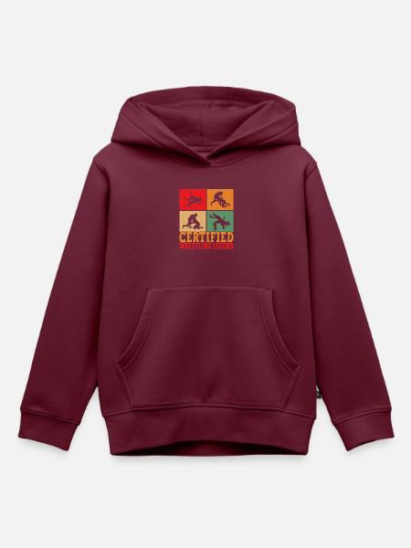 Wrestling Ringen Ringer - Kinder Premium Organic Hoodie - Burgunderrot