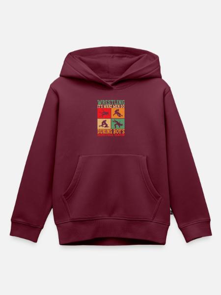 Wrestling Ringen Ringer - Kinder Premium Organic Hoodie - Burgunderrot