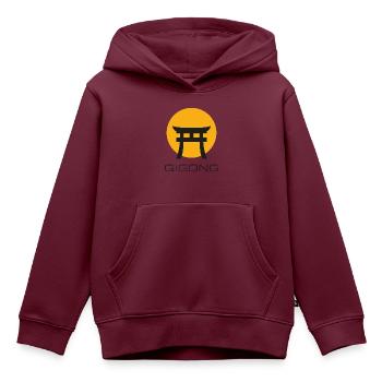 Qigong Torii Tor - Kinder Premium Organic Hoodie - Burgunderrot - Vorne - AI Model Kid Female (0cm)