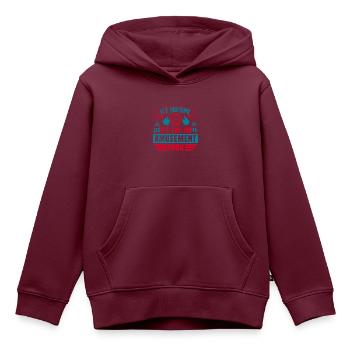 ES IST GROSSARTIG, ES IST WIE EIN VERGNÜGUNGSPARK - Kinder Premium Organic Hoodie - Burgunderrot - Vorne - AI Model Kid Female (0cm)