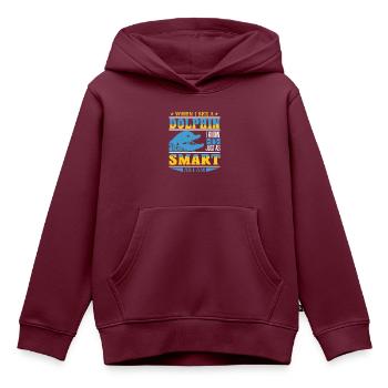 WENN ICH EINEN DELFIN SEHE, DER SO SCHLAU IST WIE ICH BIN - Kinder Premium Organic Hoodie - Burgunderrot - Vorne - AI Model Kid Female (0cm)