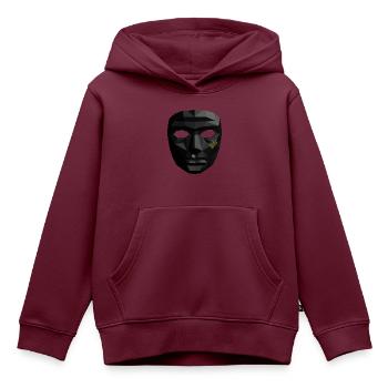 Geometrische Maske - Kinder Premium Organic Hoodie - Burgunderrot - Vorne - AI Model Kid Female (0cm)