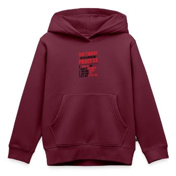 Software-Entwicklungsprozess, Programmierung - Kinder Premium Organic Hoodie - Burgunderrot - Vorne - AI Model Kid Female (0cm)