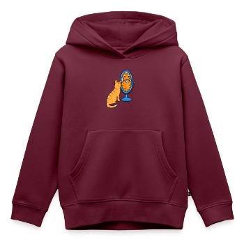 Süße getigerte Katze - Tiger - Kinder Premium Organic Hoodie - Burgunderrot - Vorne - AI Model Kid Female (0cm)