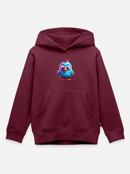 Niedliches Vogelbaby - Kinder Premium Organic Hoodie - Burgunderrot