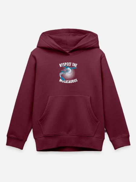 Mosasaurus Dinosaurier - Kinder Premium Organic Hoodie - Burgunderrot