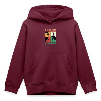 Ich Liebe Klettern, Felsklettern - Kinder Premium Organic Hoodie - Burgunderrot - Vorne - AI Model Kid Female (0cm)