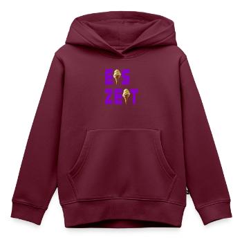 Eiszeit violet - Kinder Premium Organic Hoodie - Burgunderrot - Vorne - AI Model Kid Female (0cm)