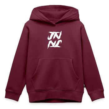 JUNIOR - Kinder Premium Organic Hoodie - Burgunderrot - Vorne - AI Model Kid Female (0cm)