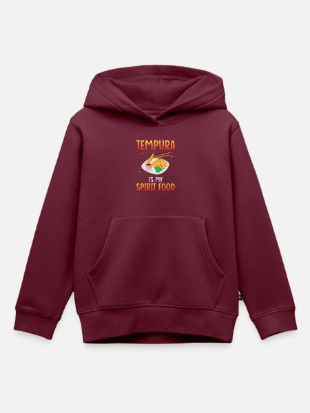 Tempura ist meine Leibspeise - Kinder Premium Organic Hoodie - Burgunderrot