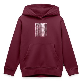 bodypositivity geek smeilie female emanzipation - Kinder Premium Organic Hoodie - Burgunderrot - Vorne - AI Model Kid Female (0cm)