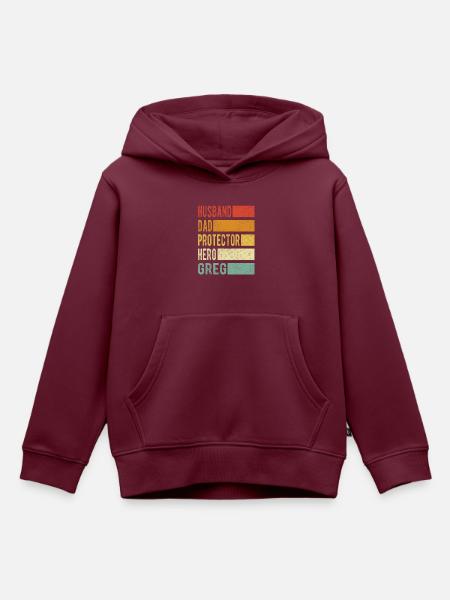 Greg Name Papa Geschenk - Kinder Premium Organic Hoodie - Burgunderrot