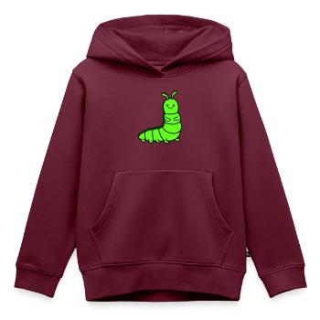 raupe - Kinder Premium Organic Hoodie - Burgunderrot - Vorne - AI Model Kid Female (0cm)