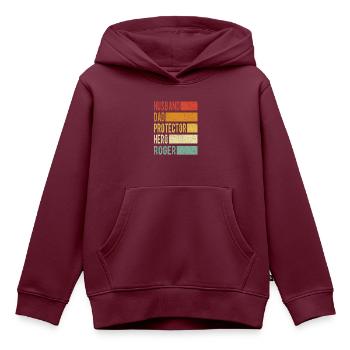Roger Name Papa Geschenk - Kinder Premium Organic Hoodie - Burgunderrot - Vorne - AI Model Kid Female (0cm)