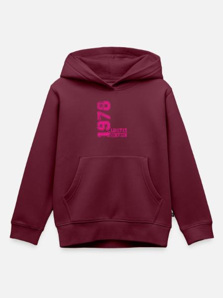 Limited Edition 1978 - Kinder Premium Organic Hoodie - Burgunderrot