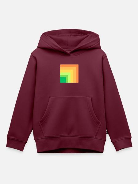 Quadrate innerhalb eines Quadrats. - Kinder Premium Organic Hoodie - Burgunderrot