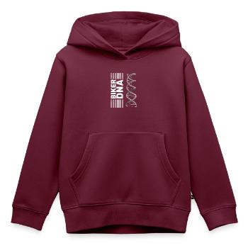Fahradfahrer DNA Kette Speichen - Kinder Premium Organic Hoodie - Burgunderrot - Vorne - AI Model Kid Female (0cm)